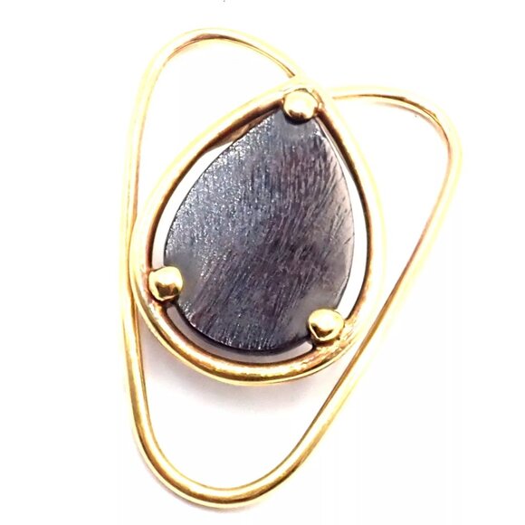 Vintage! Authentic Van Cleef & Arpels 18k Yellow Gold LetterWood Money Clip - Picture 6 of 10
